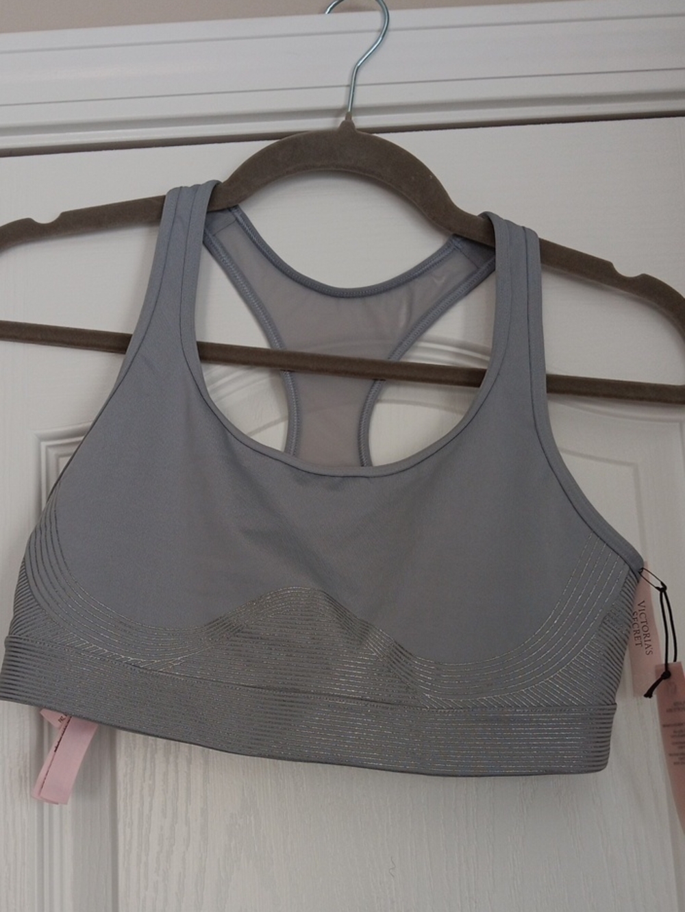 Victoria's Secret Silver-Gray Racerback Sports Bra
